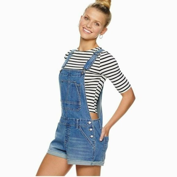 UNIONBAY Pants - UNION BAY Denim Utility Shortalls Size Juniors Large Blue